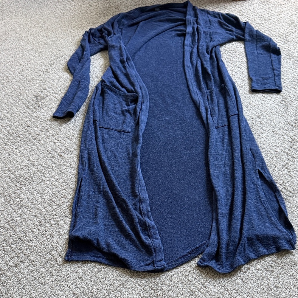 Aerie Navy Open Knit long duster Cardigan